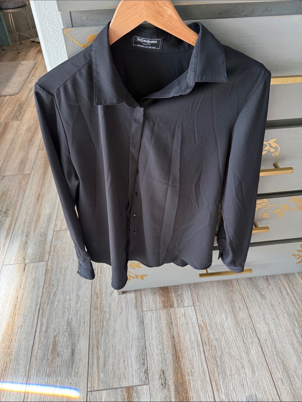 Yves Saint Laurent Black Women's Button-Front Blouse